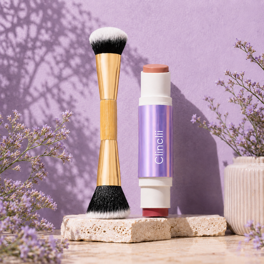 Double Ended Cream Blush and Bronzer Stick with Brush